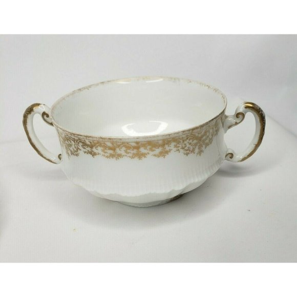 Theodore Haviland Limoges France Tea Cup and Saucer White Gold Design - Picture 8 of 12